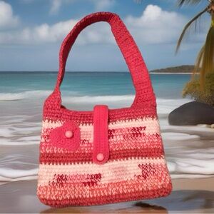Adorable Crocheted Multi Colored Pink Purse
